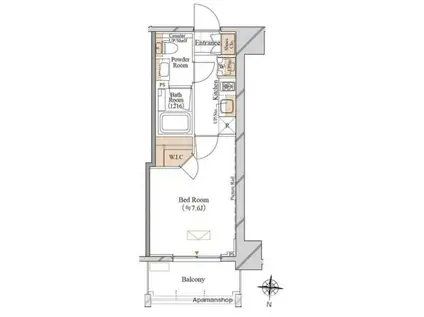 GENOVIA西川口Ⅳ(1K/4階)の間取り写真