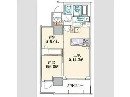 RISING PLACE 綾瀬二番館(1K/2階)の間取り写真