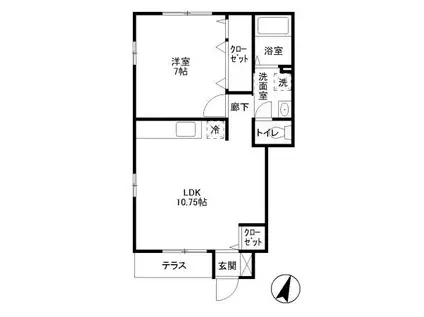 GENOVIA西川口Ⅳ(1K/6階)の間取り写真