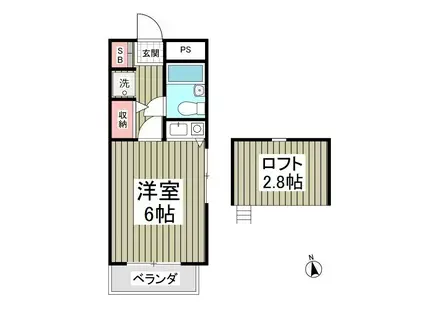 ソアール宮崎台(ワンルーム/3階)の間取り写真