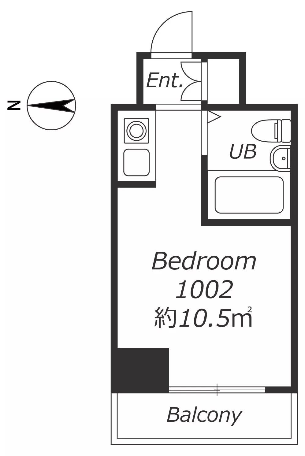 フォーラムイン・東京(ワンルーム/10階)の間取り写真