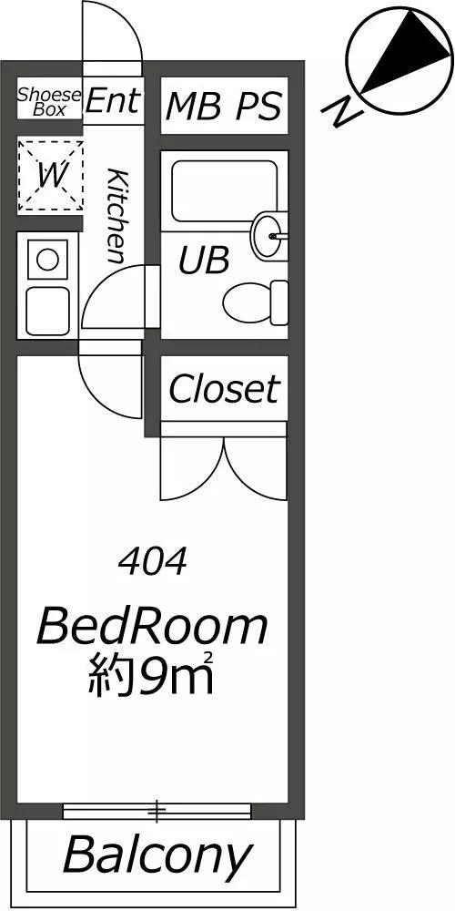 プレール方南町(ワンルーム/4階)の間取り写真