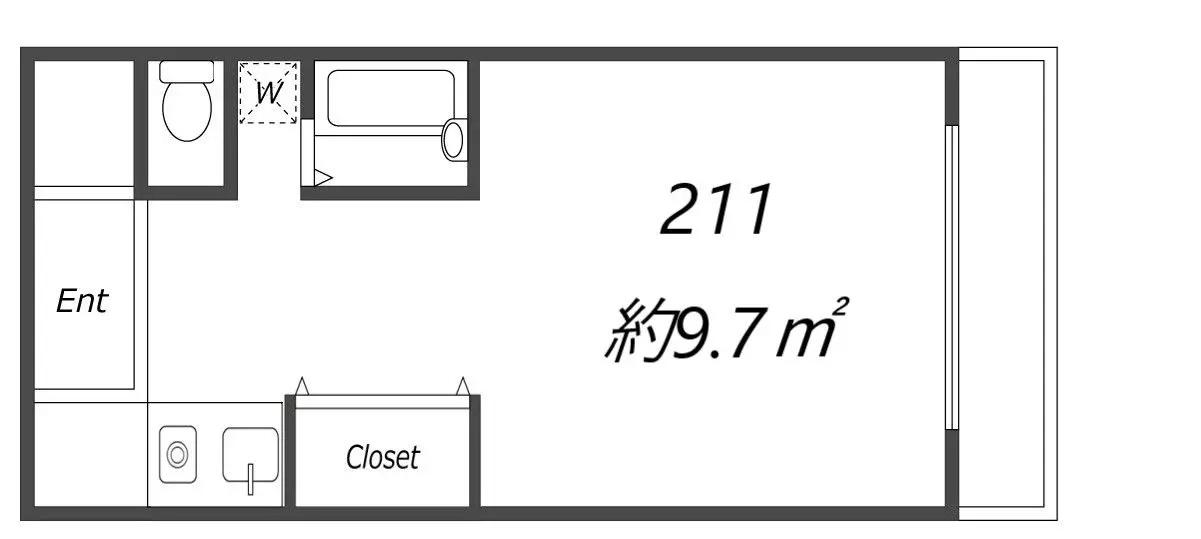 セラ玉出ウエスト(ワンルーム/2階)の間取り写真