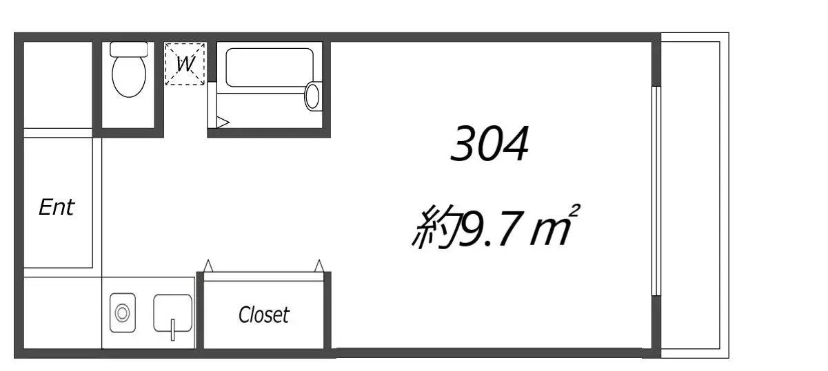 セラ玉出ウエスト(ワンルーム/3階)の間取り写真
