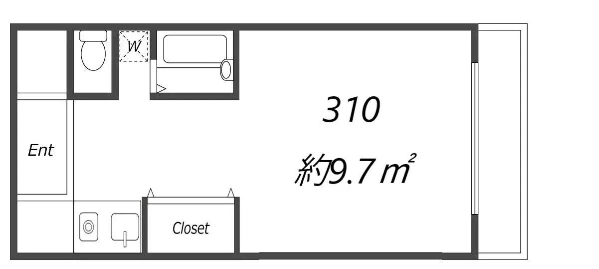 セラ玉出ウエスト(ワンルーム/3階)の間取り写真