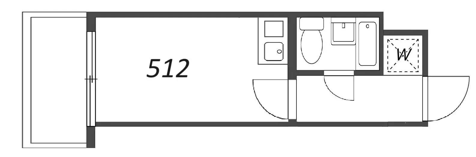ミフネセントラルベア東三国(ワンルーム/5階)の間取り写真