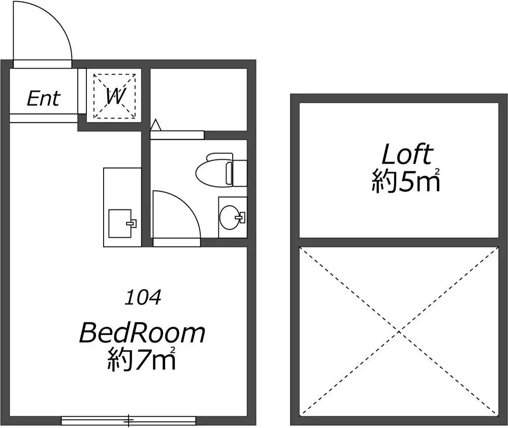APARTMENT HOUSE足立舎人(ワンルーム/1階)の間取り写真