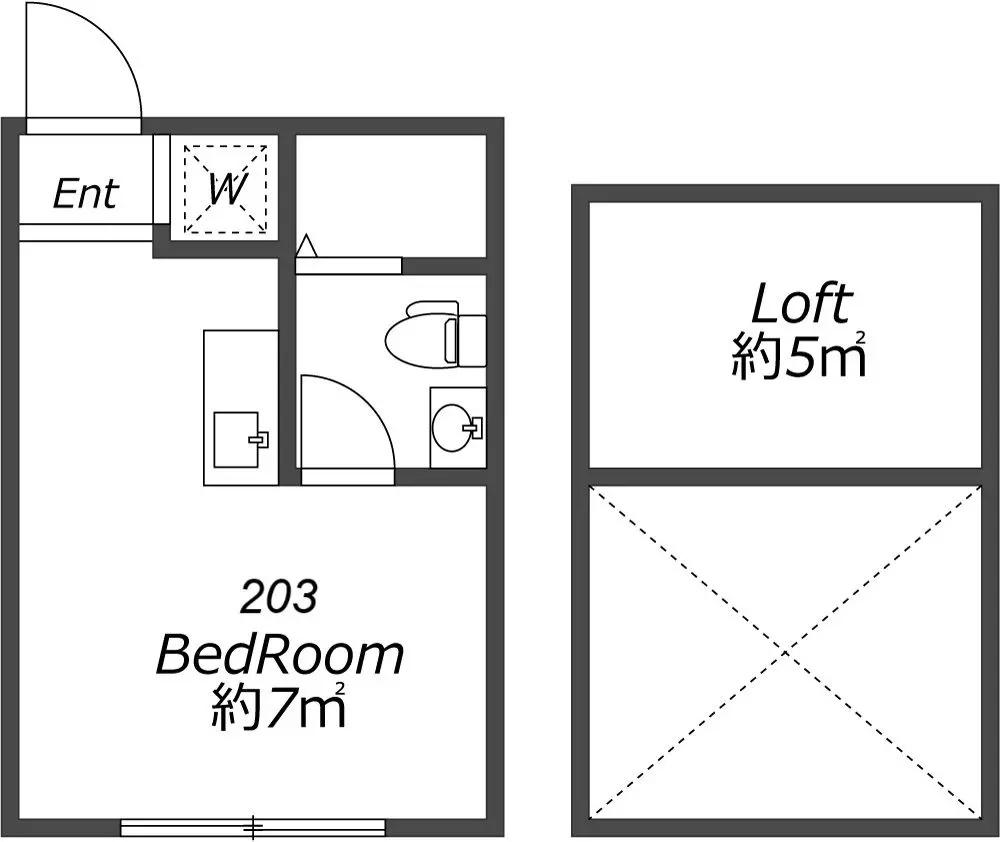 APARTMENT HOUSE足立舎人(ワンルーム/2階)の間取り写真