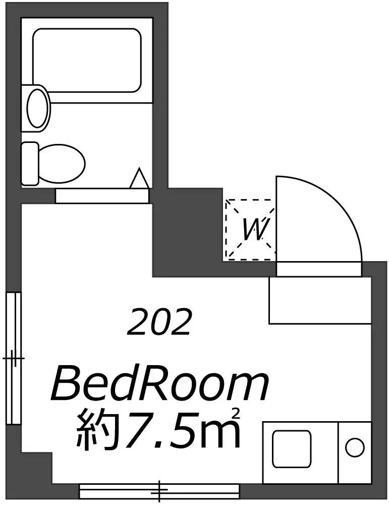 SUNRISE RESIDENCE(ワンルーム/2階)の間取り写真