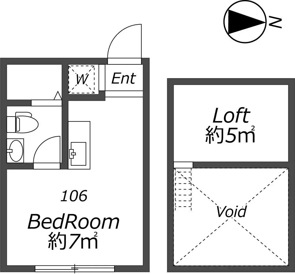 APARTMENT HOUSE足立舎人(ワンルーム/1階)の間取り写真