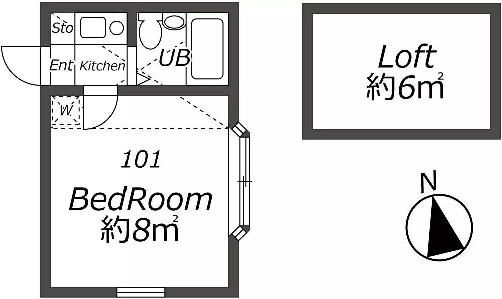 エスポワール二子玉川(ワンルーム/1階)の間取り写真