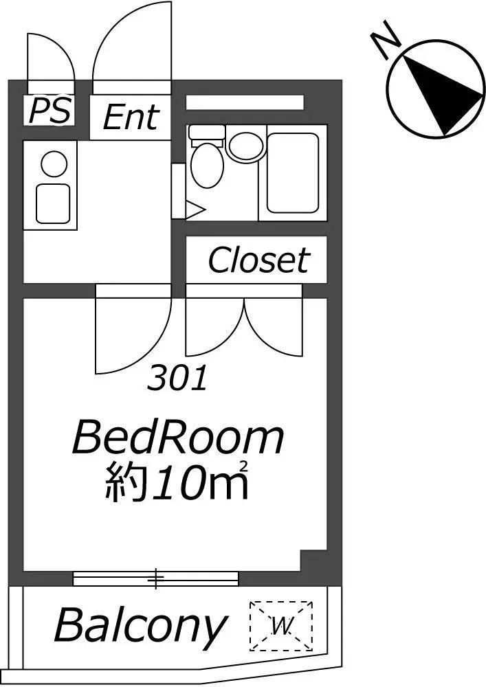 角田マンション(ワンルーム/3階)の間取り写真