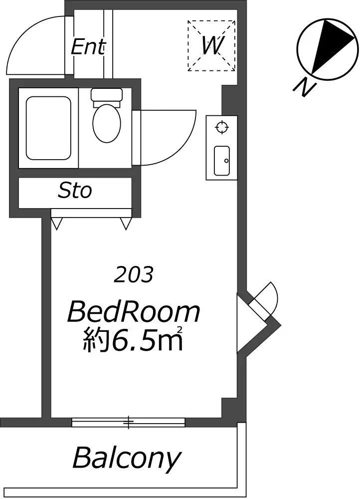 サンアベニューパルマンション(ワンルーム/2階)の間取り写真