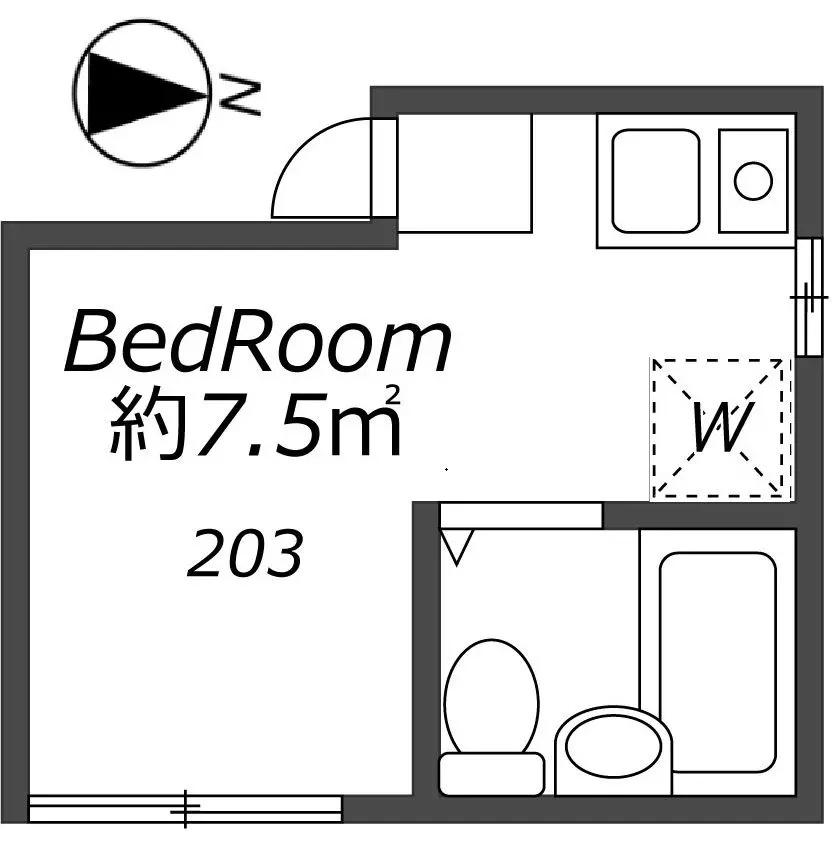 リプロンビギン三軒茶屋Ⅱ(ワンルーム/2階)の間取り写真