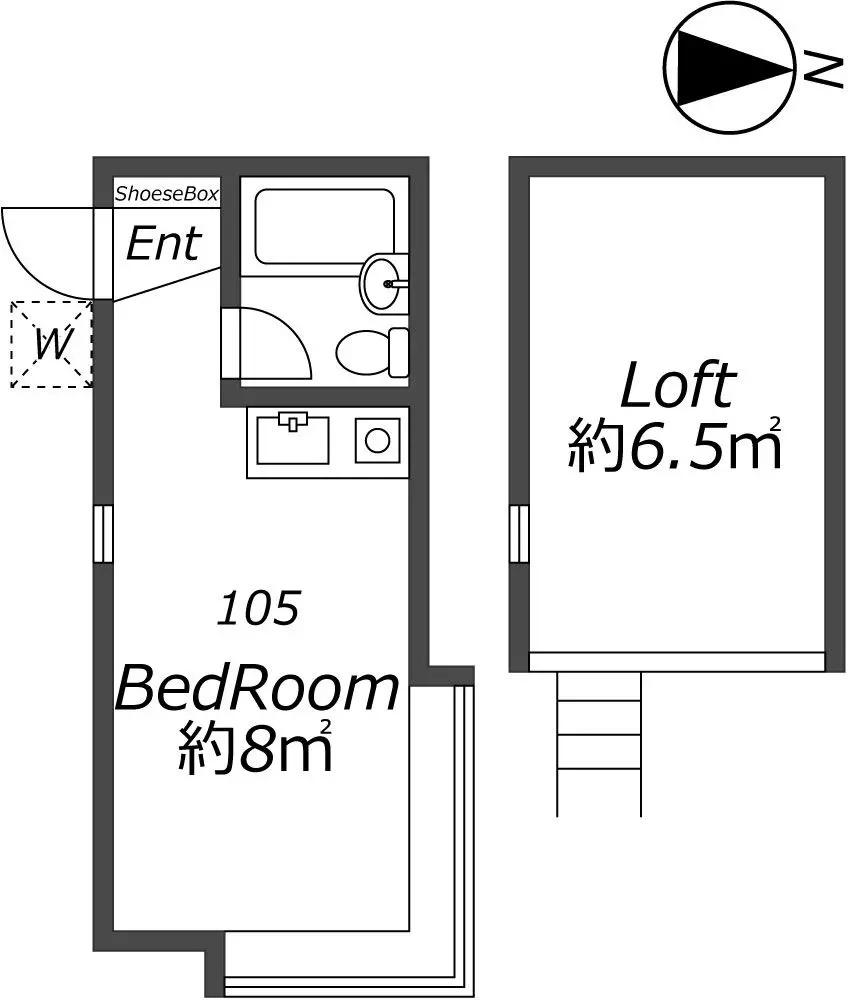 アースヒルズマサⅠ(ワンルーム/1階)の間取り写真
