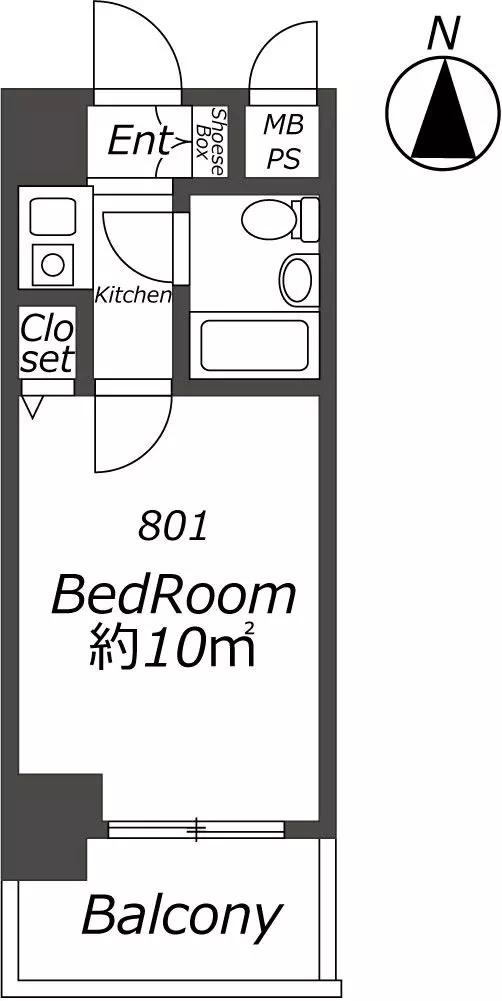 レクセル新子安(ワンルーム/8階)の間取り写真