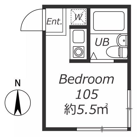 リプロンビギン三軒茶屋Ⅱ(ワンルーム/1階)の間取り写真