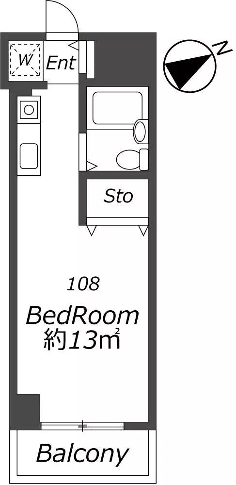 B&039CASA西船橋RE-BORN(ワンルーム/1階)の間取り写真