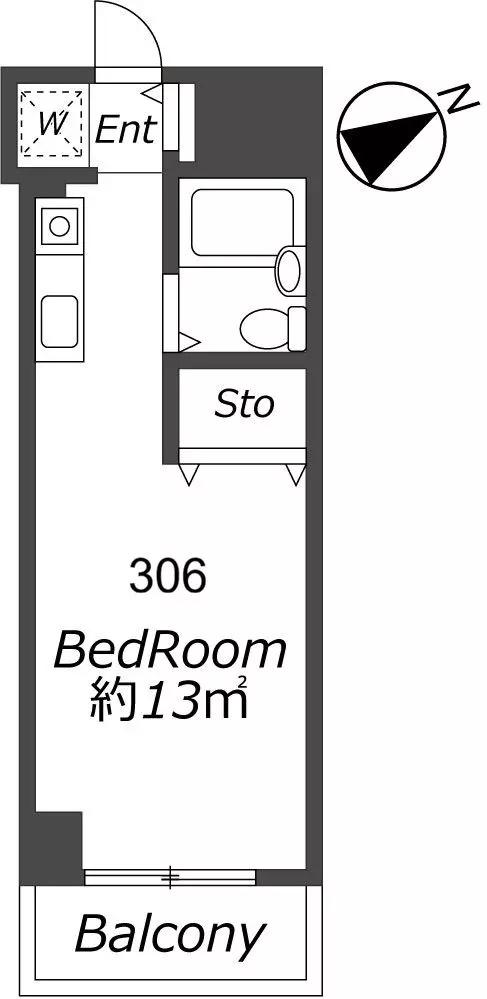 B&039CASA西船橋RE-BORN(ワンルーム/3階)の間取り写真