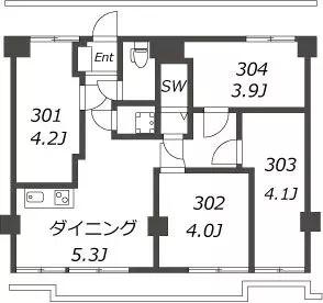 クロス巣鴨3(ワンルーム/3階)の間取り写真