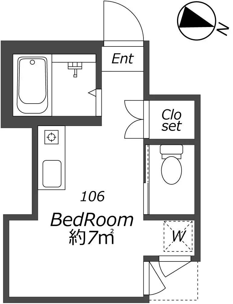 Bハウス東大井(ワンルーム/1階)の間取り写真