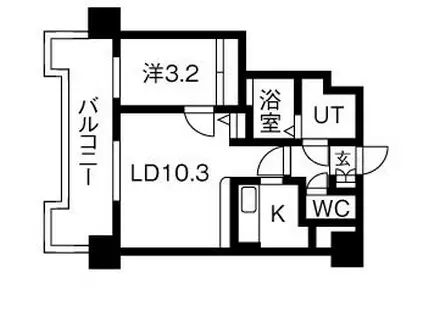 UURコート札幌北三条(1LDK/5階)の間取り写真