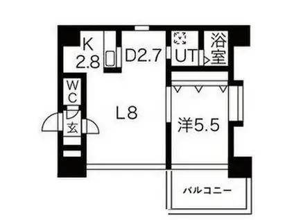 ヒルズパークサイド116(1LDK/7階)の間取り写真