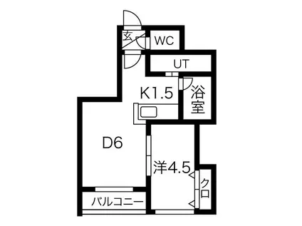 ルエストV(1LDK/5階)の間取り写真