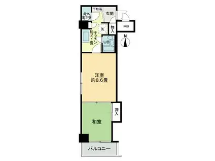ライオンズマンション円山第2(2K/3階)の間取り写真