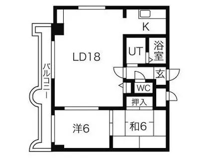 エンドレス三井南3西7(2LDK/10階)の間取り写真