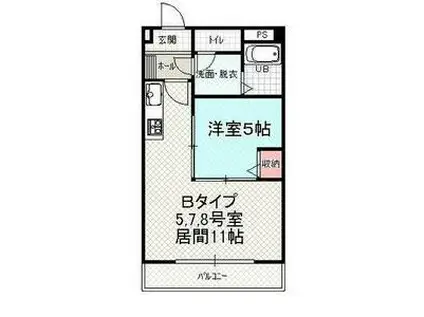 第88松井ビル(1LDK/7階)の間取り写真