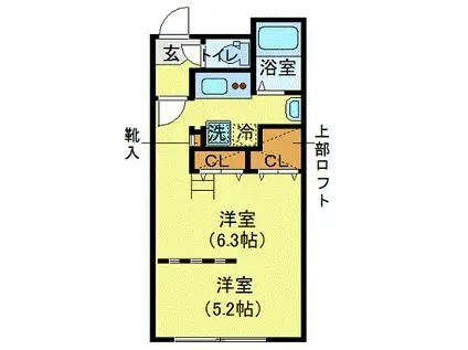 MODULOR中島公園2ND(1DK/3階)の間取り写真