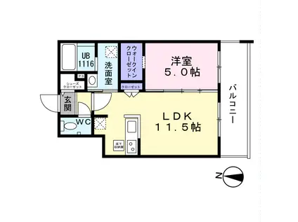 アイトラストMS東屯田(1LDK/3階)の間取り写真
