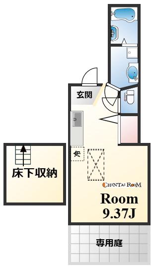 ベルコリーヌ(1K/1階)の間取り写真