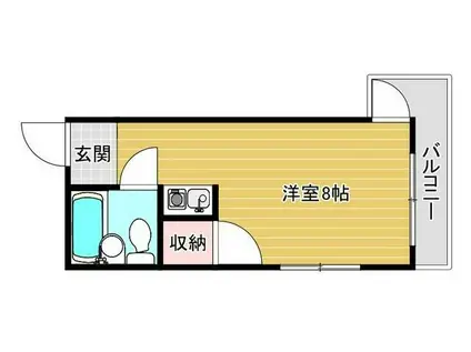 ラ・ルーチェ上野通(1K/2階)の間取り写真