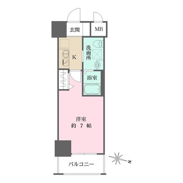 グルーブARIAトアロード(1K/8階)の間取り写真