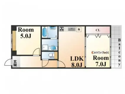スペース21岡本(2LDK/1階)の間取り写真