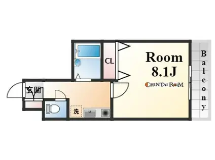Kコート本山(1K/3階)の間取り写真