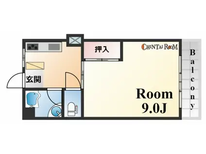 シティライフ春日野道(1K/3階)の間取り写真