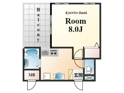 ジェヌイン本山(1K/4階)の間取り写真