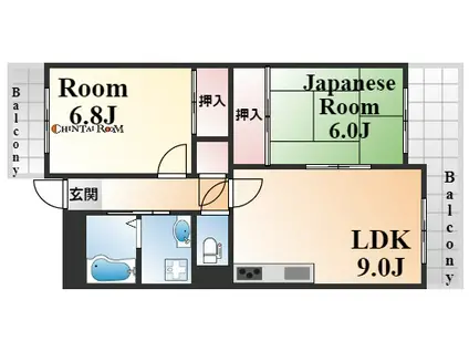 マ・メゾン六甲(2LDK/4階)の間取り写真