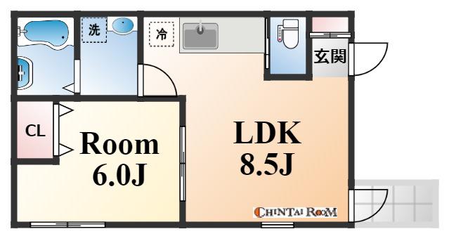 リーフハイツ(1LDK/2階)の間取り写真