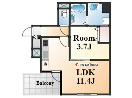 マイファーレ神戸(1LDK/5階)の間取り写真