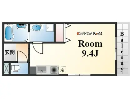 PISTA 中山手(1K/4階)の間取り写真