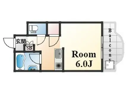 カサイマンション(1K/1階)の間取り写真