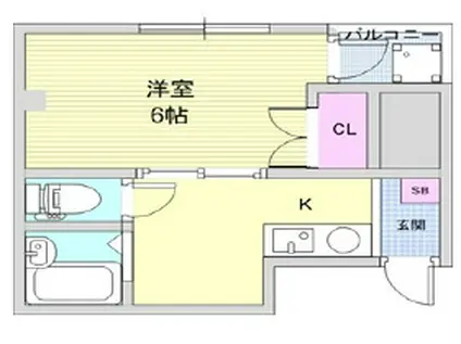 クレール本山(1K/3階)の間取り写真