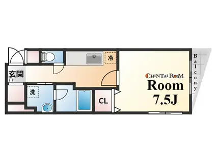 アビタシオン112(1K/4階)の間取り写真