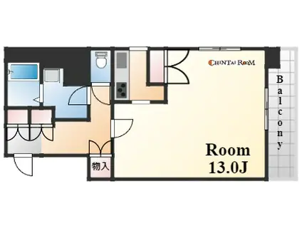 DOMみなと元町(1K/2階)の間取り写真