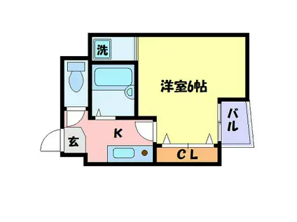 シュープリーム(1K/6階)の間取り写真
