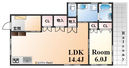 メゾンKNS(1LDK/1階)の間取り写真